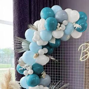 Holtour Bright Turquoise Blue Balloon Garland Arch Kit 138PCS Balloons for Wedding, Birthday Party, Backdrop Decorations, Bridal Shower