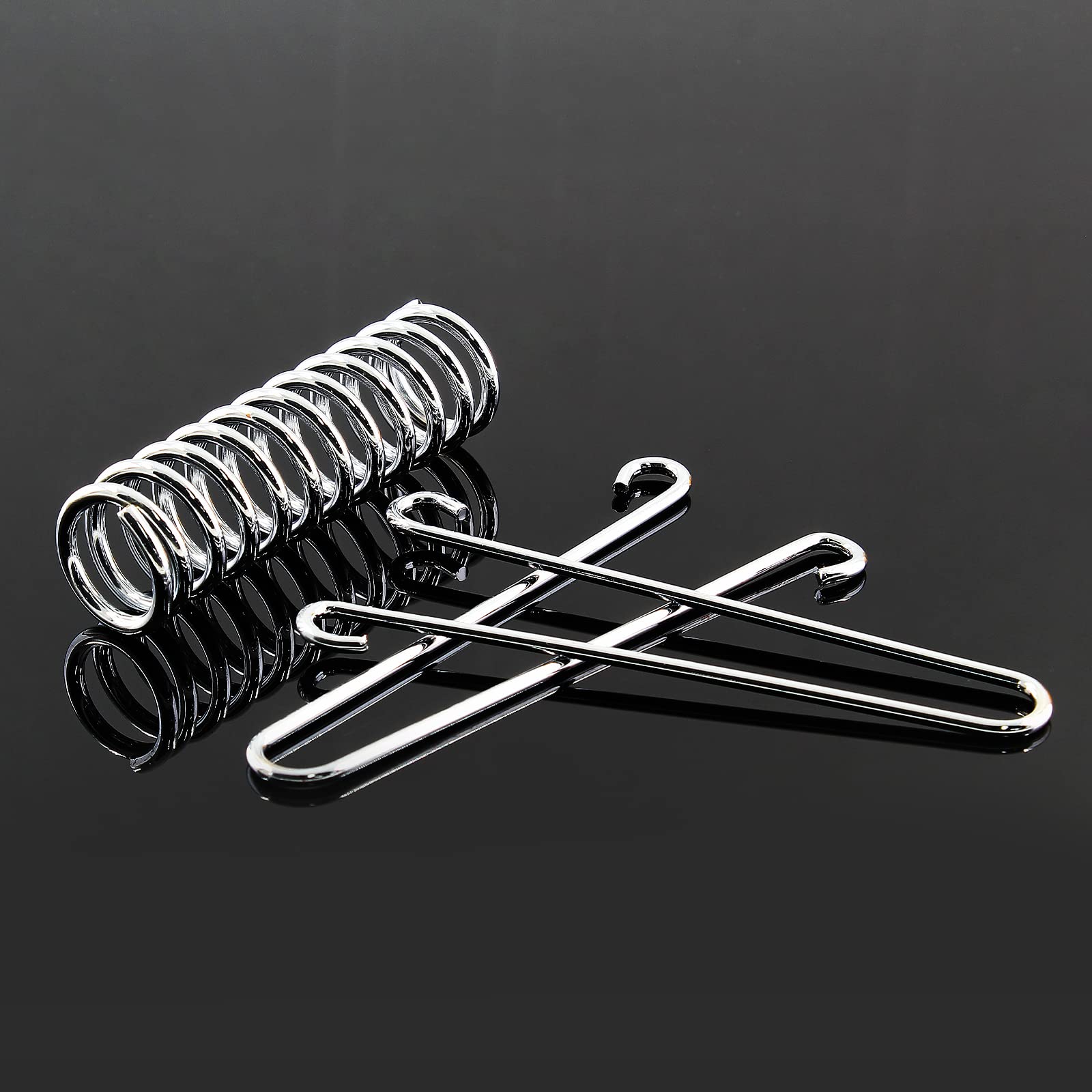 PHITUODA 2Pcs Outdoor Porch Swing Springs,160 Lb Capacity Hanging Springs for Chairs Hammock Yoga, Light Duty Chrome Plated Swing Spring, Rust Resistant Porch Swing Springs for Dog Chain