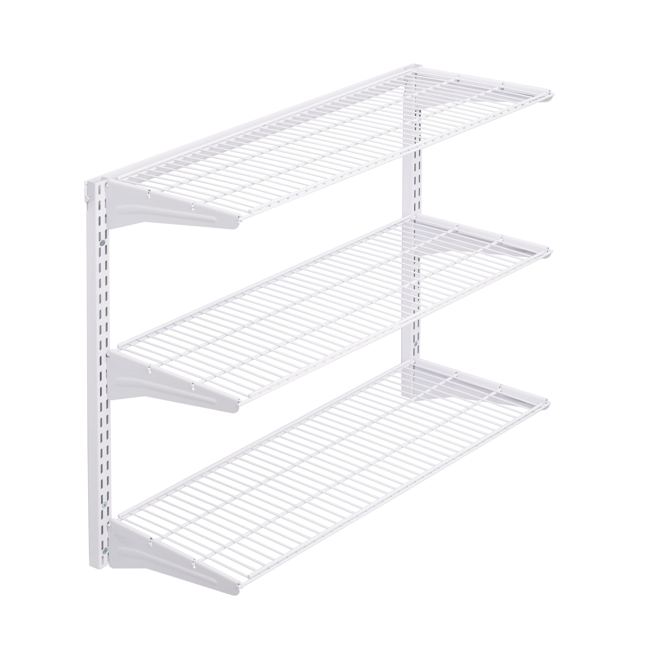 Triton Products Storability Wall Mount Organizational Unit with 3 Shelves, 1 Top Rack, 2 Side Rails - 33 Inch L x 31 1/2 Inch H, Wired Steel