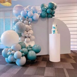 Holtour Bright Turquoise Blue Balloon Garland Arch Kit 138PCS Balloons for Wedding, Birthday Party, Backdrop Decorations, Bridal Shower