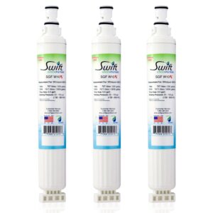 swift green filters sgf-w10 rx compatible refrigerator water filter for 4396701, edr6d1, filter 6, 46-9915, clch125, eff-6001a, made in usa (3 pack)