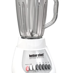 Better Chef Classic 10-speed Blender | 6-cup | BPA-free Acrylonitrile Styrene Polymer Jar (White)