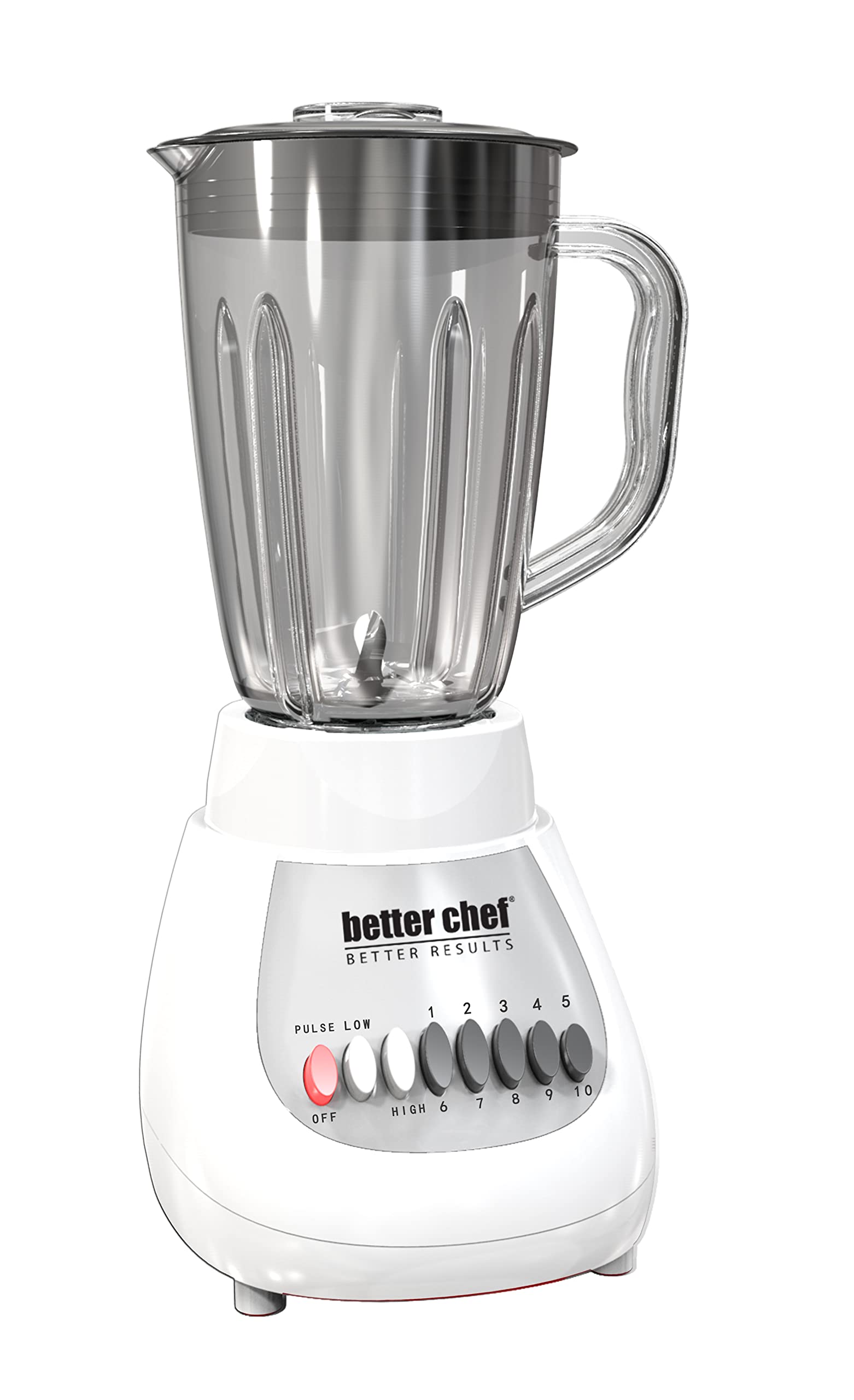 Better Chef Classic 10-speed Blender | 6-cup | BPA-free Acrylonitrile Styrene Polymer Jar (White)