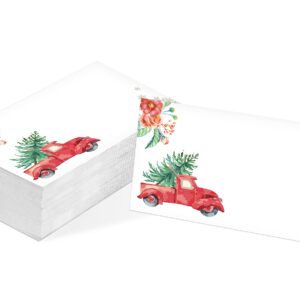 Table Place Card, Christmas Themed Tent Style Cards, Pack of 25 Half-Fold Reception Place Card, Perfect for Christmas Party, Birthday, Wedding, Bridal Shower, Baby Shower, Banquet(C12)