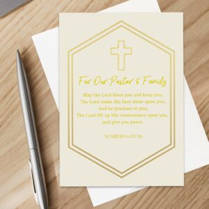 Simply Uncaged Christian Gifts Ministry Appreciation Card 5x7Inch for Pastor Family, Minister, Church Staff, Volunteers, Ministry Appreciation Gift Card for Ministers (Single Card)