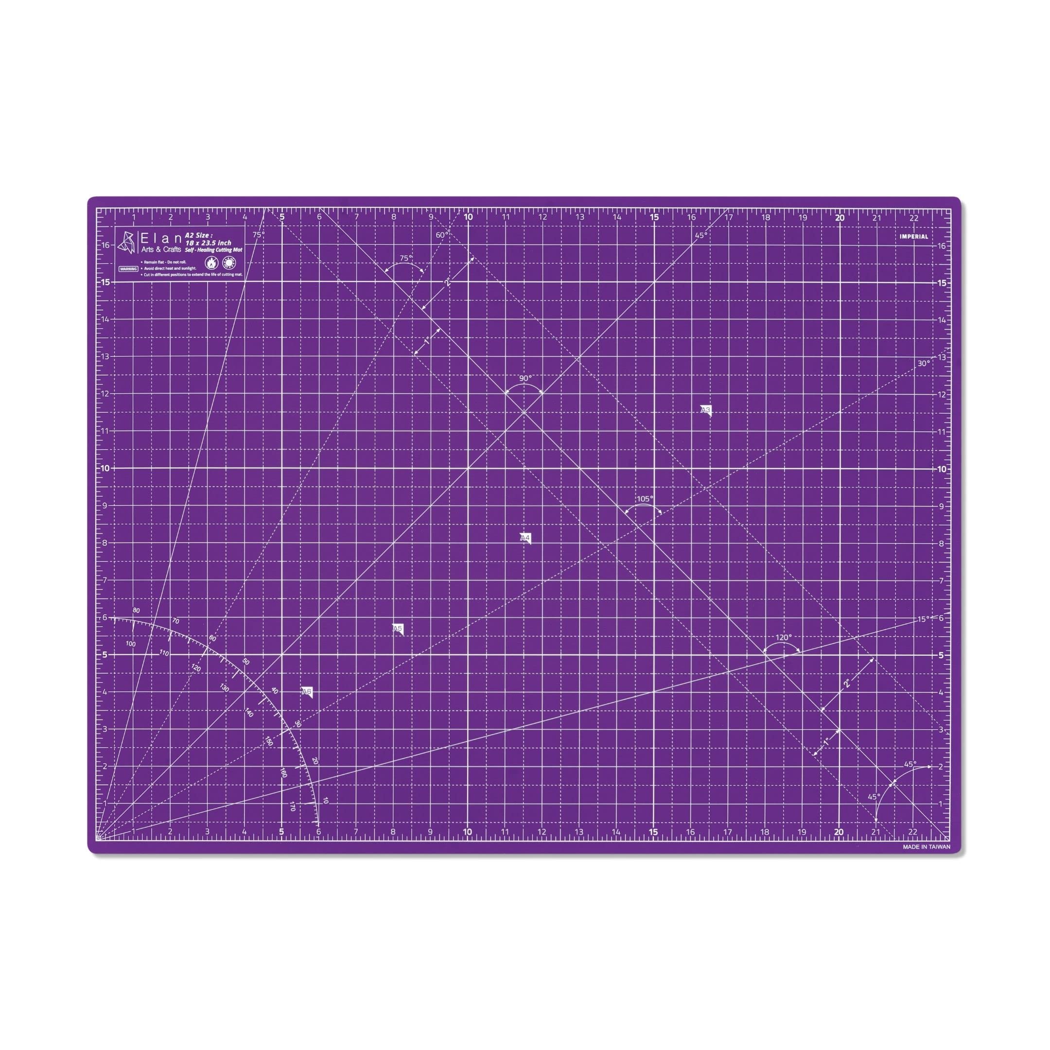 Elan Cutting Mat A2 Pink & Purple, Self Healing Cutting Mat 24 x 18 INCH, 5-Ply Craft Mat Pink, Hobby Cutting Mat 24x18 INCH, Fabric Cutting Board for Crafts, Quilting Cutting Board, Craft Cutting Mat