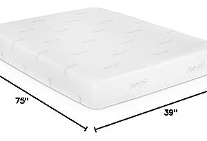 Furinno Angeland Luxury III Gel Infused Memory Foam Mattress/CertiPUR-US Certified/Pressure Relieving/Hypoallergenic, 12-Inch, Twin, White