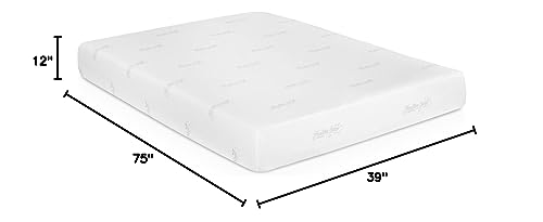 Furinno Angeland Luxury III Gel Infused Memory Foam Mattress/CertiPUR-US Certified/Pressure Relieving/Hypoallergenic, 12-Inch, Twin, White