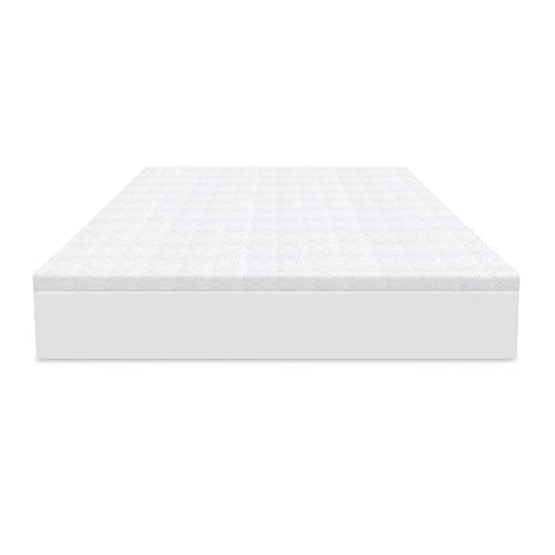 SensorPEDIC Majestic 2-Inch Gel Swirl Memory Foam Mattress Topper, King, White