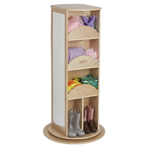 ECR4Kids Rotating Dress-Up Carousel, Costume Organizer, Natural