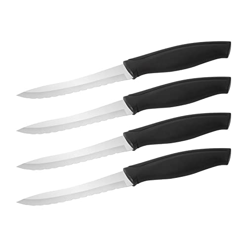 Farberware Precise Slice Steak Knife Set, 4-Piece, Black