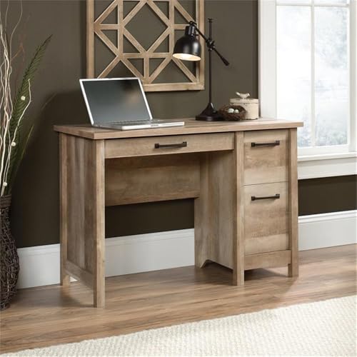 Pemberly Row Engineered Wood and Metal Computer Desk in Lintel Oak