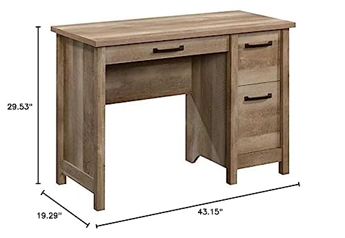 Pemberly Row Engineered Wood and Metal Computer Desk in Lintel Oak