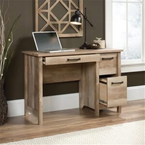 Pemberly Row Engineered Wood and Metal Computer Desk in Lintel Oak