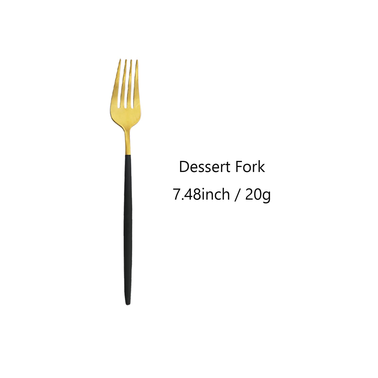 Snplowum 8-Piece Matte Black & Gold Dessert Fork, 7.48 Inch Daily Use Fork Set, Stainless Steel Fork For Dessert Appetizer Salad