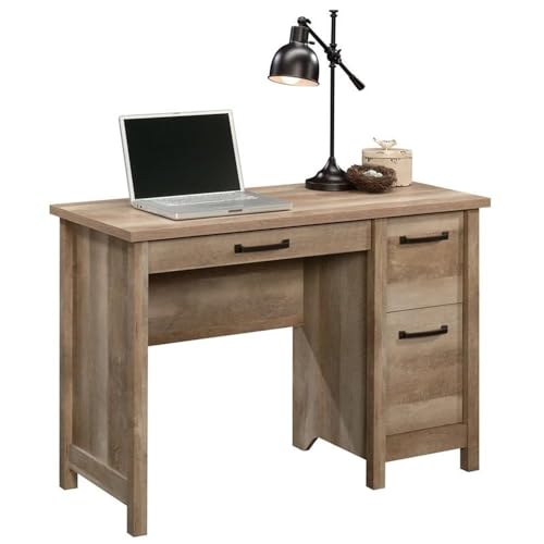 Pemberly Row Engineered Wood and Metal Computer Desk in Lintel Oak