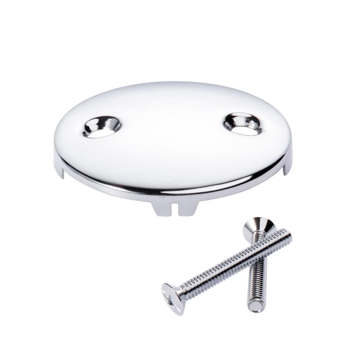 Uni-Green Universal Tub Overflow Faceplate, Polished Chrome, Solid Brass Construction (2-Hole)