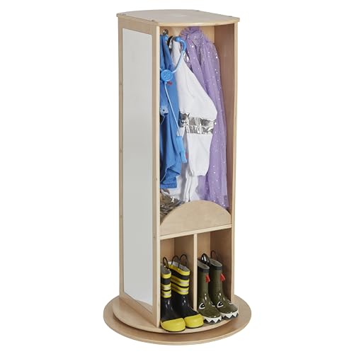 ECR4Kids Rotating Dress-Up Carousel, Costume Organizer, Natural