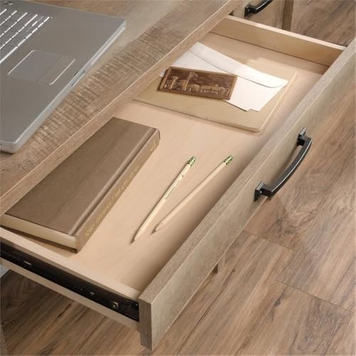 Pemberly Row Engineered Wood and Metal Computer Desk in Lintel Oak