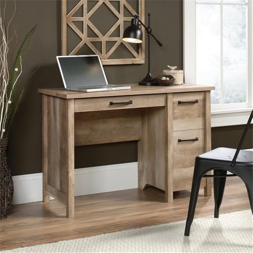 Pemberly Row Engineered Wood and Metal Computer Desk in Lintel Oak