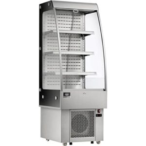 Nexel Refrigerated Open Air Merchandiser w/Curtain, 8.8 Cu. Ft., Stainless Steel