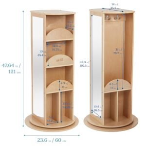 ECR4Kids Rotating Dress-Up Carousel, Costume Organizer, Natural