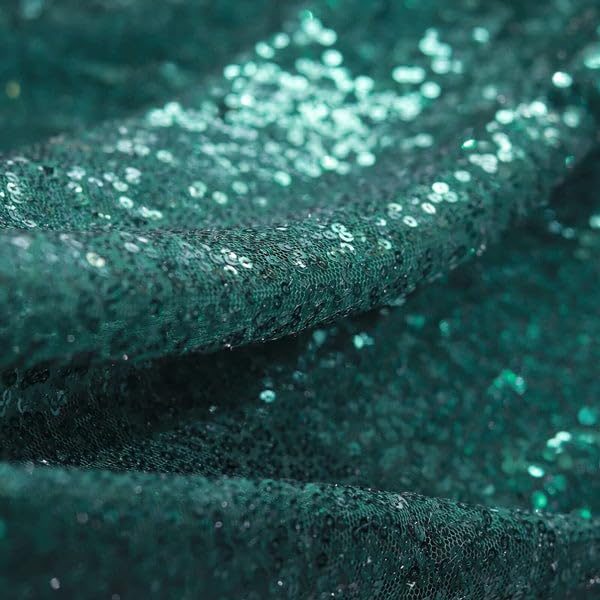 Efavormart 54" x 4 Yards Sequined Fabric Bolt Sewing Craft Bridal Supplies for Wedding Party Banquet Event Decor Hunter Emerald Green