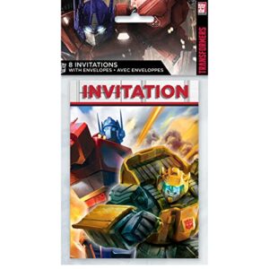 Unique Transformers Birthday Party Supplies Bundle Pack includes 24 Party Invitations and 1 Dinosaur Sticker Sheet