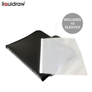 Liquidraw A3 Art Portfolio Case with 10 Sleeves Shoulder Strap Ring Binder Water Resistant Portfolio Bag