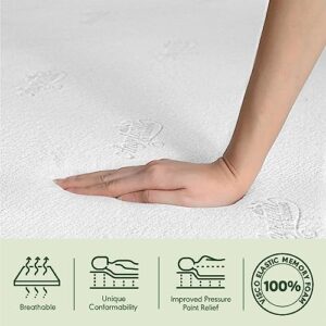 Furinno Angeland Luxury III Gel Infused Memory Foam Mattress/CertiPUR-US Certified/Pressure Relieving/Hypoallergenic, 12-Inch, Twin, White