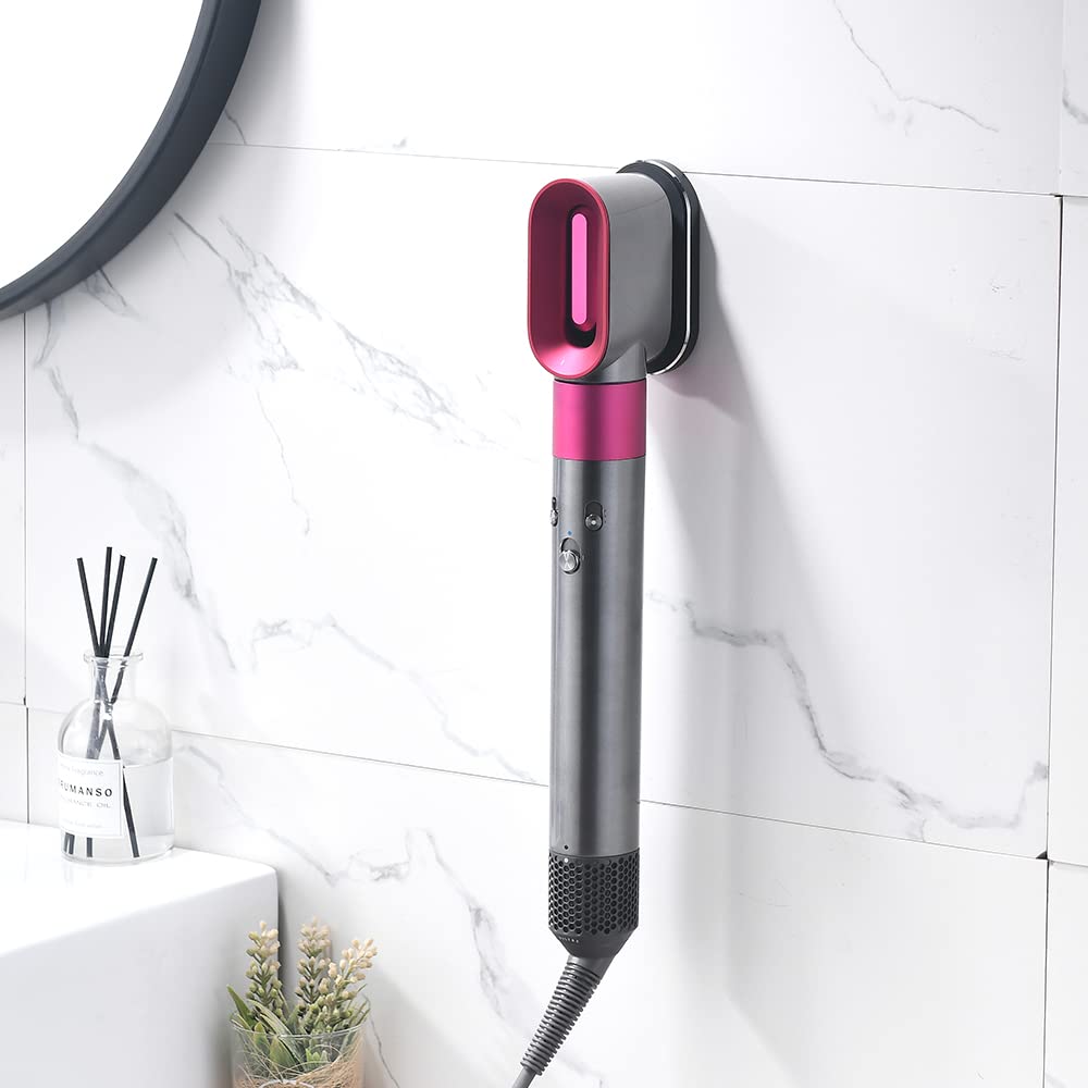 Luvitory Wall Mount Holder for Dyson Airwrap Styler Hair Curling Wand Barrels and Brushes, Metal Organizer Holding Shelf, Curling Wand and Accessories Organizer, Suitable for Home Bedroom Bathroom