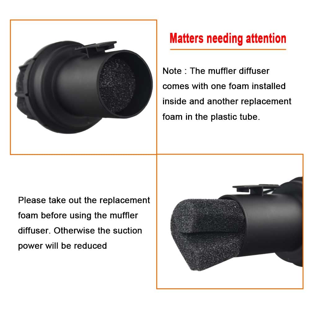 2-1/2 In Muffler Diffuser Wet/Dry Vac Attachment, Compatible With Craftsman CMXZVBE38660 Diffuser Wet/Dry Vacs Blowing Port for Shop Vacuums