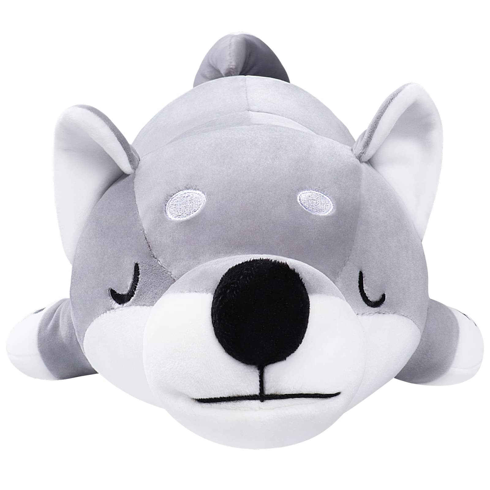 Auspicious beginning 30'' Shiba Inu Plush Stuffed Animal Dog Plush Pillow Children Hugging Pillow Sleeping Comfort Cushion Soft Plush Toy (Gray)