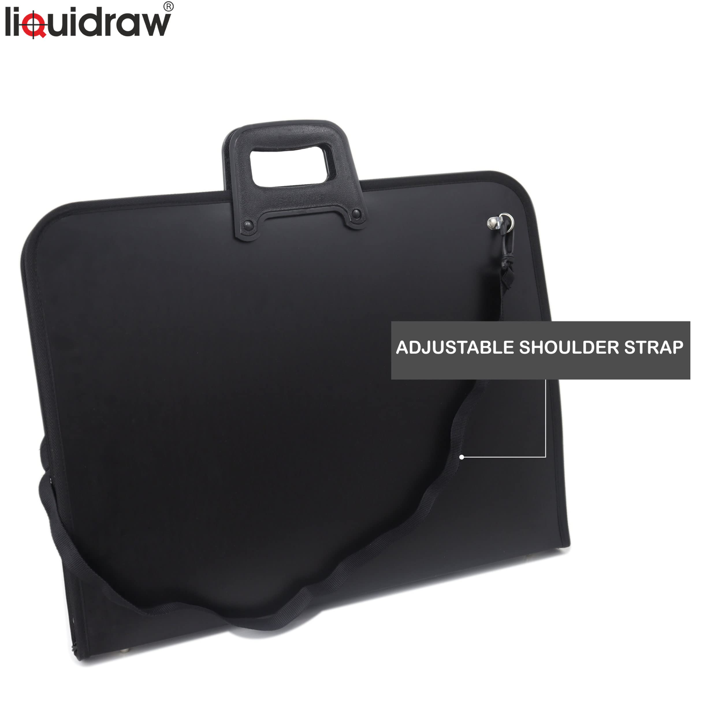 Liquidraw A3 Art Portfolio Case with 10 Sleeves Shoulder Strap Ring Binder Water Resistant Portfolio Bag