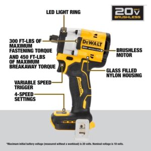 DEWALT ATOMIC 20V MAX* 1/2 in. Cordless Impact Wrench with Hog Ring Anvil (Tool Only) (DCF921B)