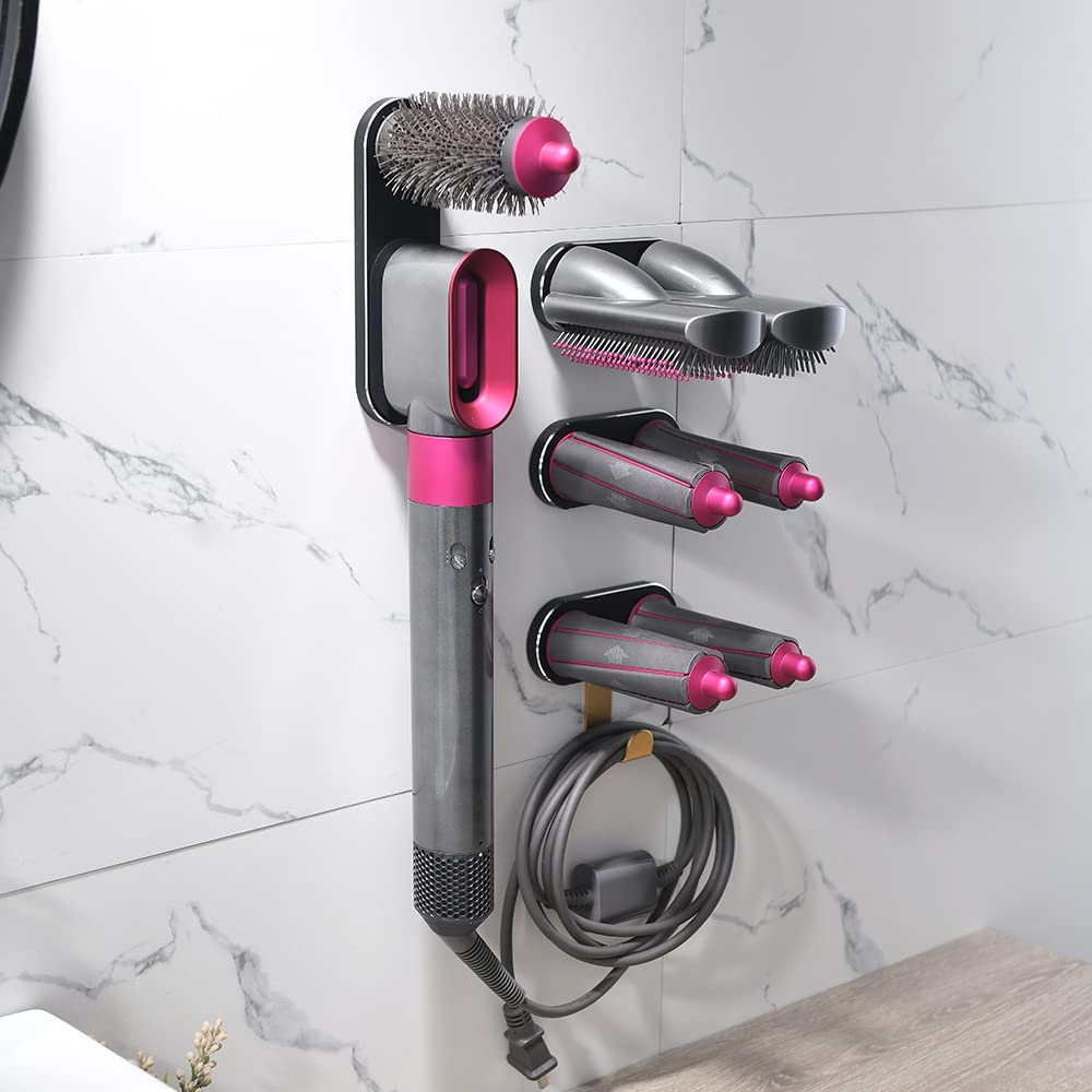 Luvitory Hair Iron Holder for Dyson Airwrap Styler, Metal Organizer Storage Rack, Curling Iron and Accessories Organizer Rack, Suitable for Home Bedroom Bathroom