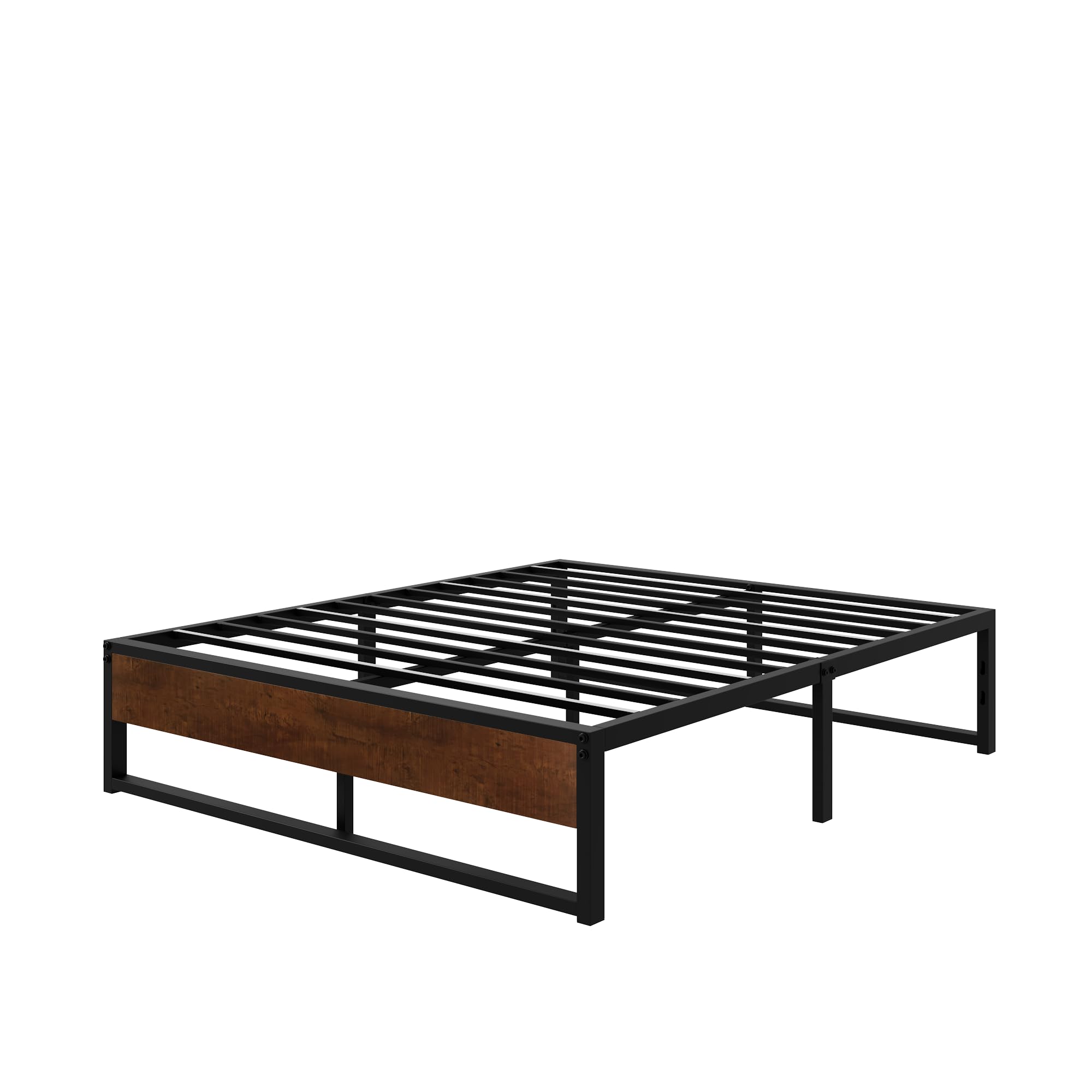 Allewie Queen Size 14 Inch Metal Platform Bed Frame, Mattress Foundation with Metal Slats Support, No Box Spring Needed, Easy Assembly, Black