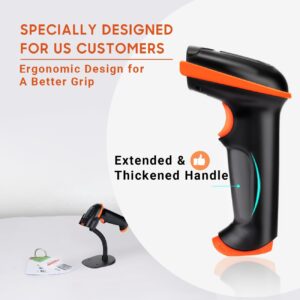 Tera Barcode Scanner Wireless 1D Laser Cordless Barcode Reader with Battery Level Indicator, Versatile 2 in 1 2.4Ghz Wireless and USB 2.0 Wired with Stand Model 5100-Z