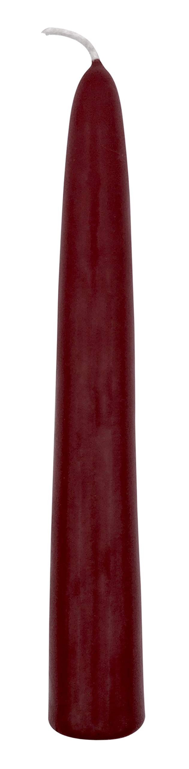 6" Unscented Taper Candles Box of Ten Candles Made in The USA (Burgundy)