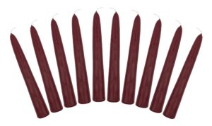 6" unscented taper candles box of ten candles made in the usa (burgundy)