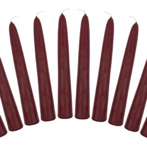 6" Unscented Taper Candles Box of Ten Candles Made in The USA (Burgundy)