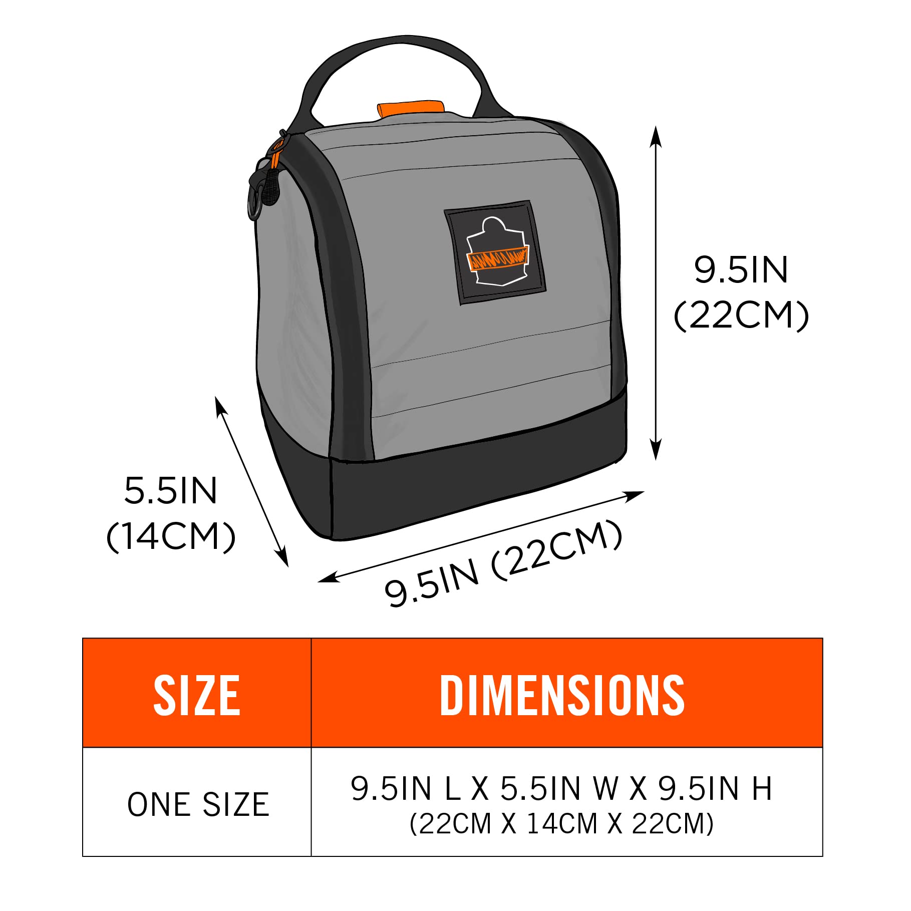 Ergodyne Arsenal 5185 Respirator Mask Storage Bag, Fits Half and Full Face Respirators, Zipper and Magnetic Closure,Gray