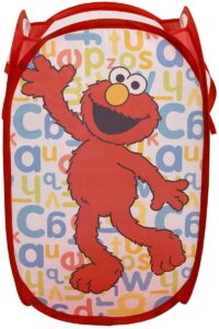 crown crafts infant products sesame street elmo pop up hamper - mesh laundry basket/bag with durable handles