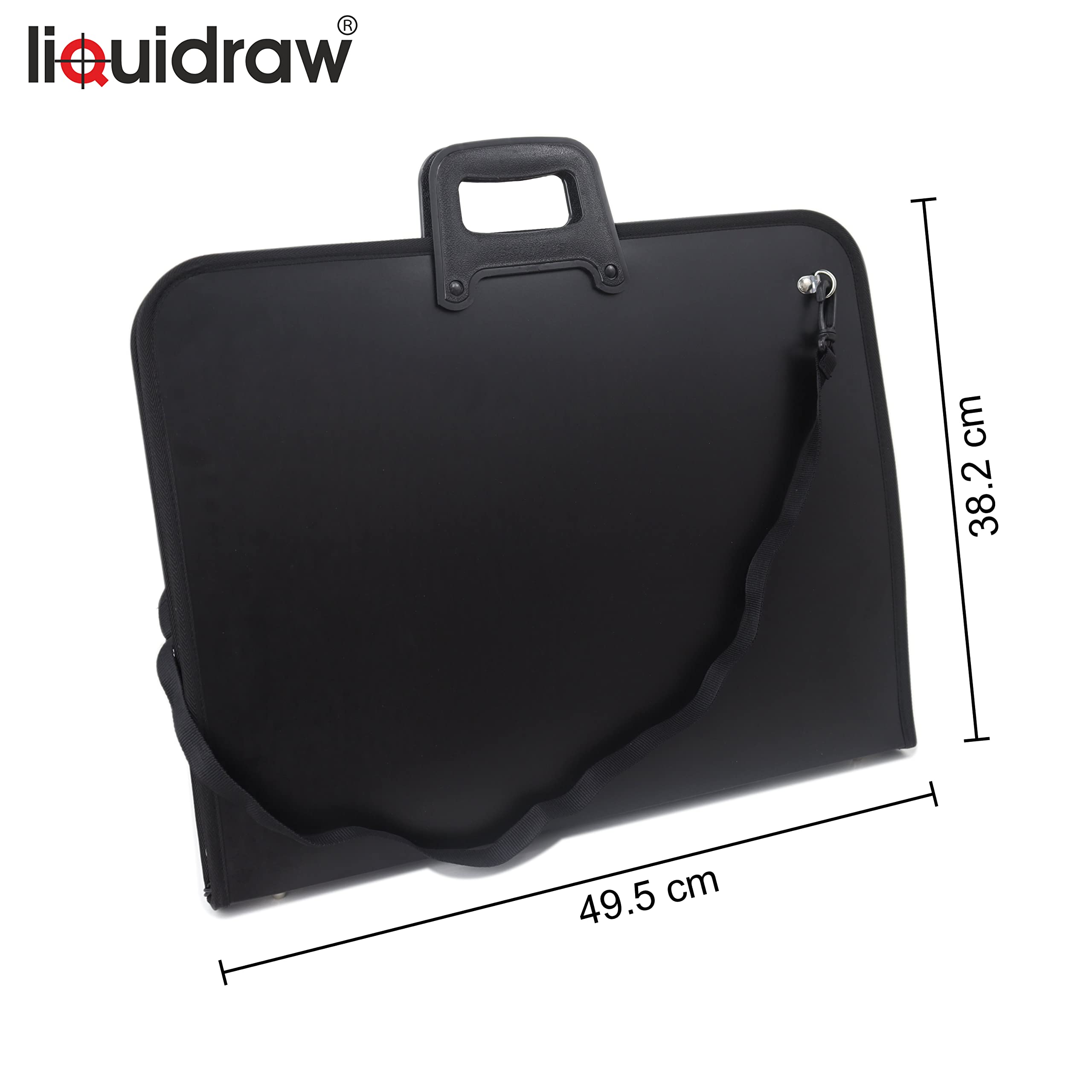 Liquidraw A3 Art Portfolio Case with 10 Sleeves Shoulder Strap Ring Binder Water Resistant Portfolio Bag