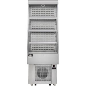 Nexel Refrigerated Open Air Merchandiser w/Curtain, 8.8 Cu. Ft., Stainless Steel