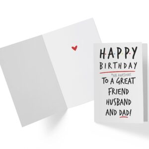 Karto Sweet and Funny Birthday Card For Husband, Large 5.5 x 8.5 Greeting Card, Birthday Cards For Husband, Birthday Card For Husband From Wife Friend Husband Dad