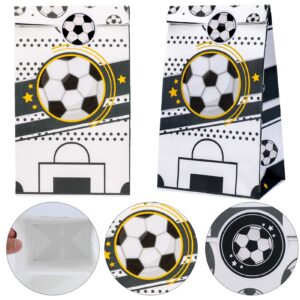 Qpout Soccer Party Bag Set of 12, Green and White Soccer Goodie Bags, Soccer Gift Bags for Team, Soccer Party Bags for Birthday Party Favors Candy Cookies Chocolates Kids Treats