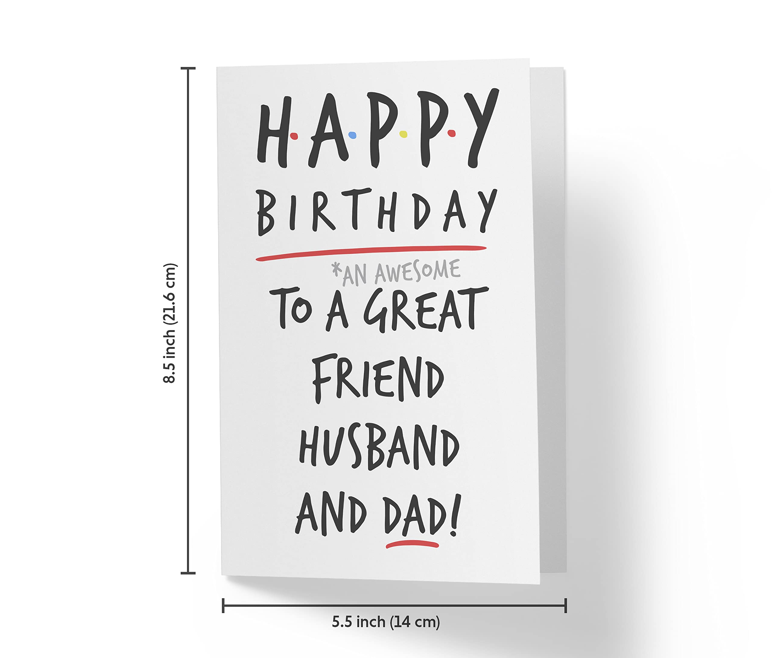 Karto Sweet and Funny Birthday Card For Husband, Large 5.5 x 8.5 Greeting Card, Birthday Cards For Husband, Birthday Card For Husband From Wife Friend Husband Dad