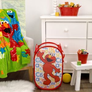 Crown Crafts Infant Products Sesame Street Elmo Pop Up Hamper - Mesh Laundry Basket/Bag with Durable Handles