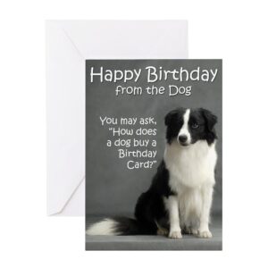 cafepress border collie birthday card folded greeting card glossy